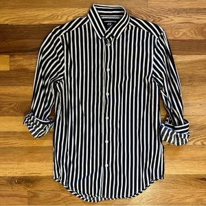 H&M Black and White Stripe Button Up (XS)